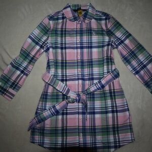 Girls size 5 Ralph Lauren Polo flannel button down dress, NWOT